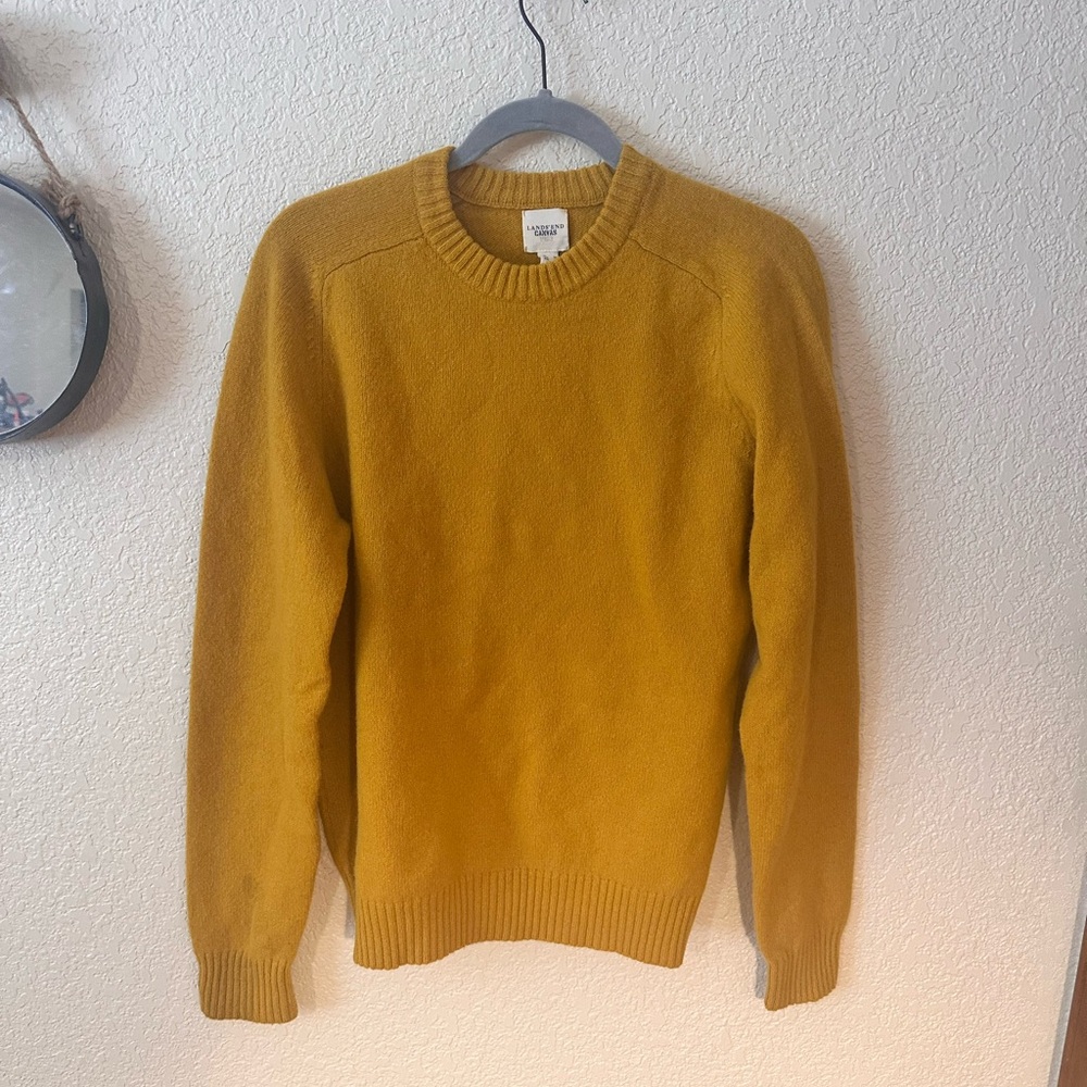 Lands' End Mustard Crewneck Sweater